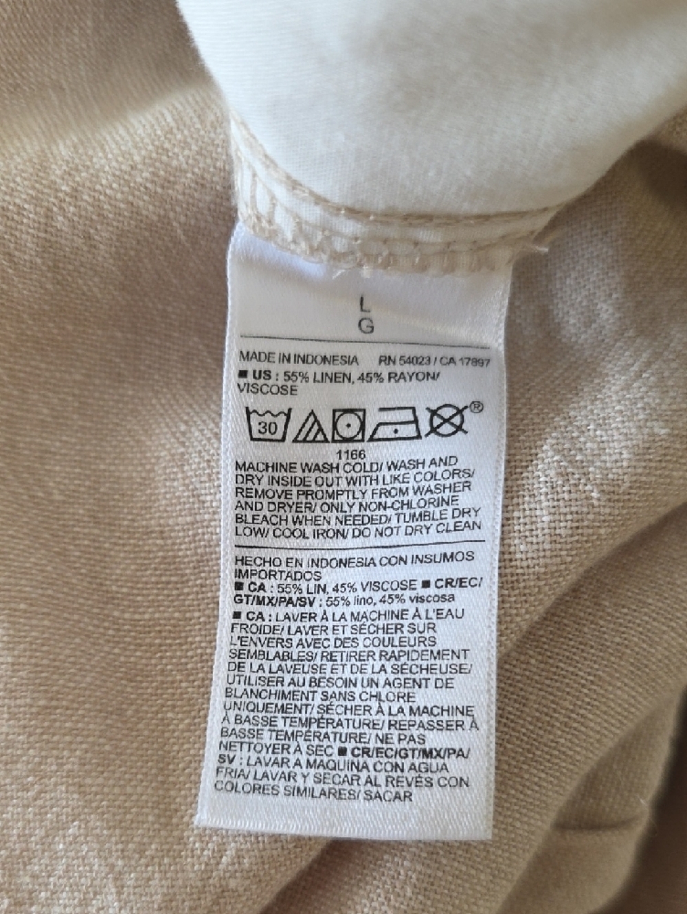 Old Navy Linen-Blend Wide Leg Pants - Light Beige - Picture 3 of 3